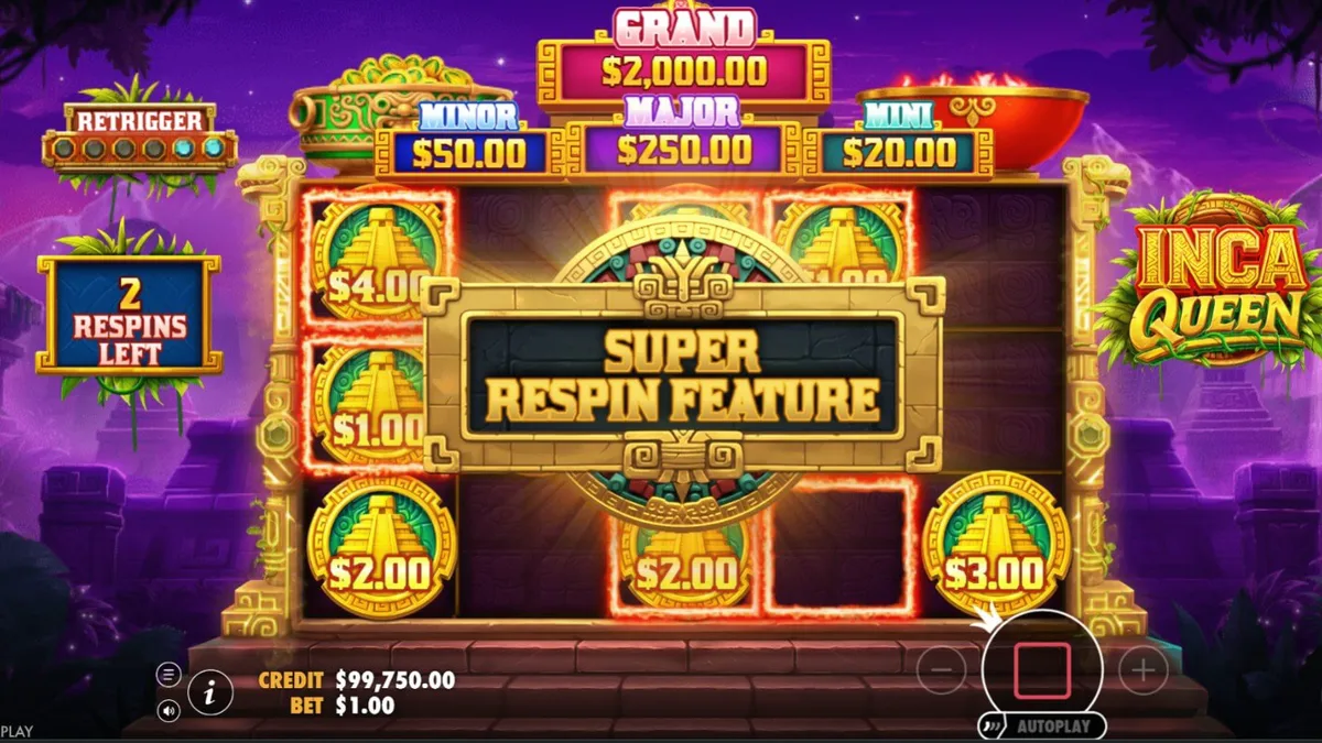 Interface do jogo Inca Queen em um smartphone