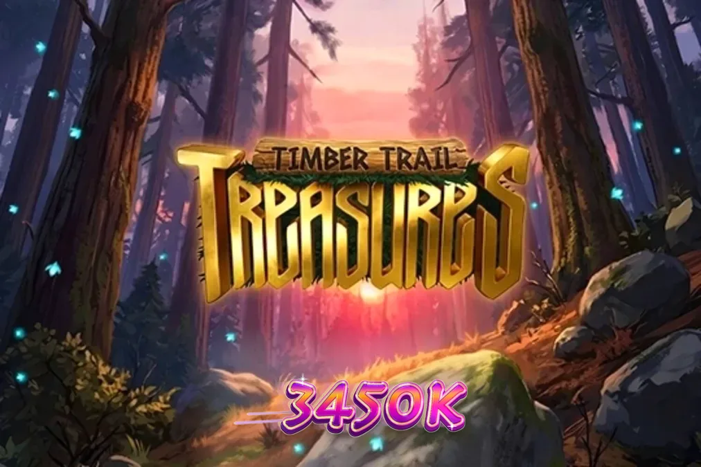 Cenário florestal místico do slot Timber Trail Treasures